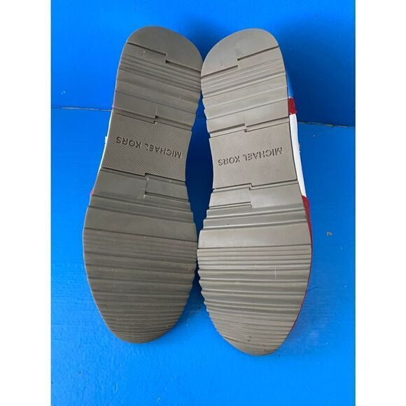 Michael Kors Allie Red Trainers Lace Up Suede Sneakers Size 8.5M - Picture 4 of 4